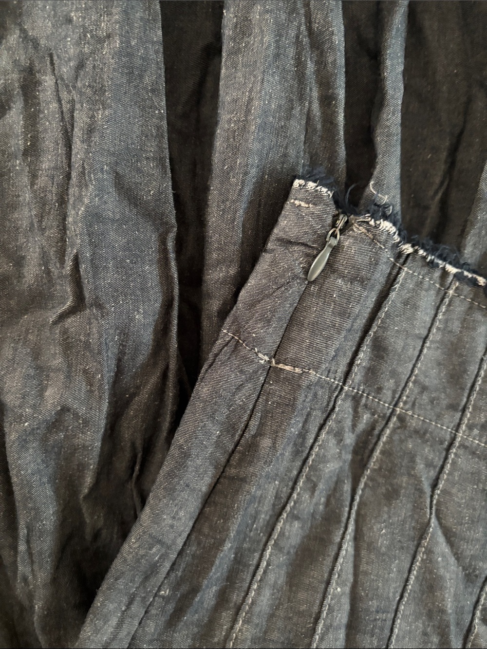 Zara Slate Gray Pleated A-Line Midi Skirt - Picture 5 of 8